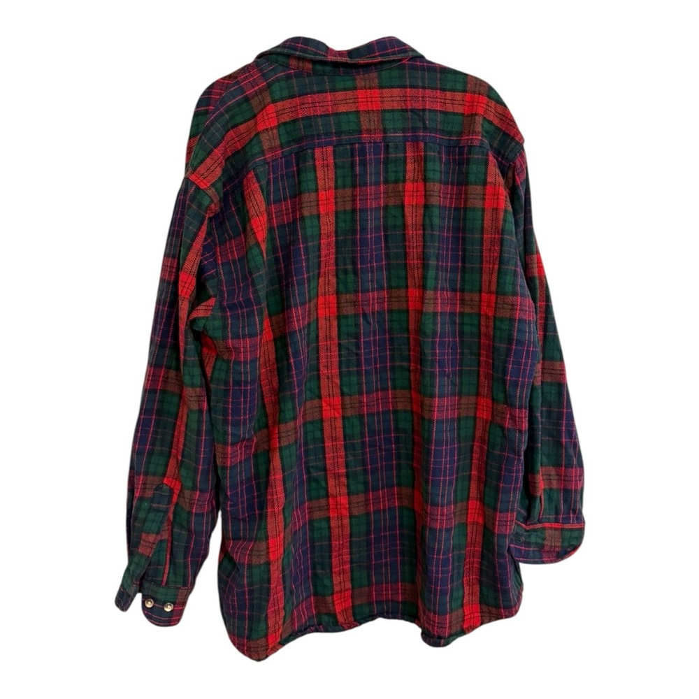 Ozark Wilderness Outfitters Plaid Flannel Shirt 2XL Red Green USA Made Christmas - Picture 5 of 8